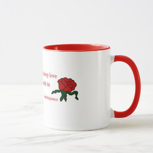 Caneca de café das citações da rosa vermelha (Direita)