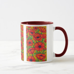 Caneca de café das papoilas de Tuscan