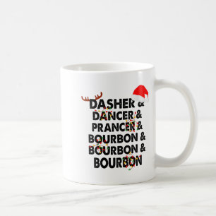 Caneca De Café Dasher Dancer Prancer & Bourbon Natal