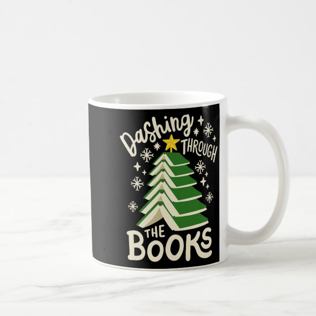 Caneca De Café Dashing Through The Books Christmas Book Lovers Me (Direita)