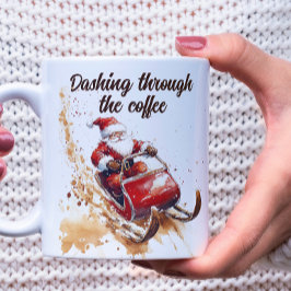 Caneca De Café Dashing Through the Coffee White Christmas