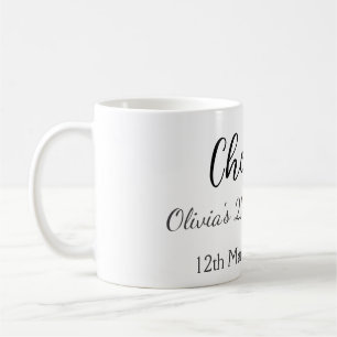 Caneca De Café Data de adição de aniversário de 21 anos de saudaç