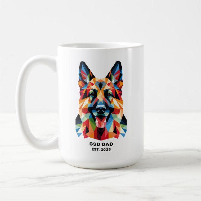 Caneca De Café Data de Fundação do Pai do Cão Pastor Alemão (Esquerda)