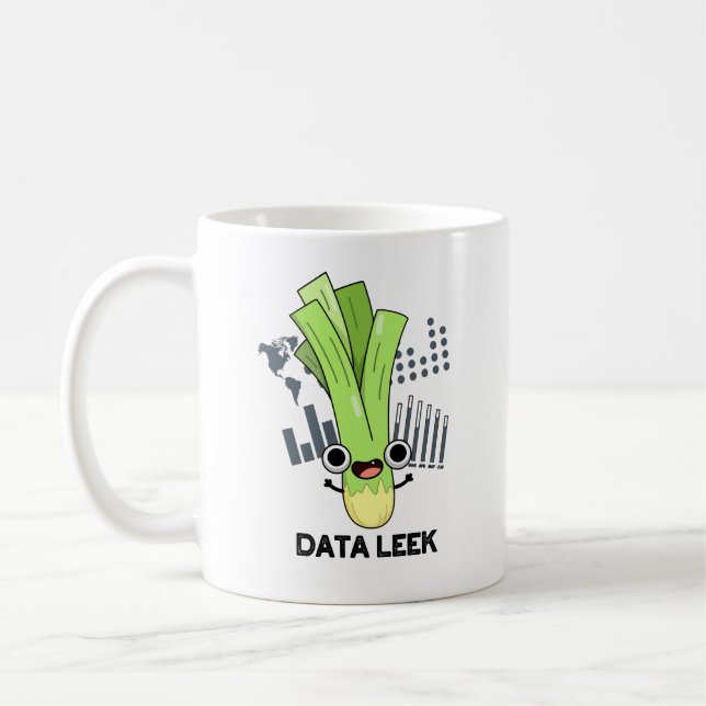 Caneca De Café Data Leek Funny Computer Veggie Pun (Esquerda)