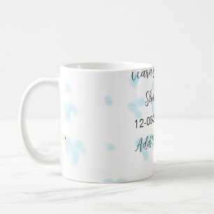 Caneca De Café Data moderna da cor da água do chá de fraldas de f