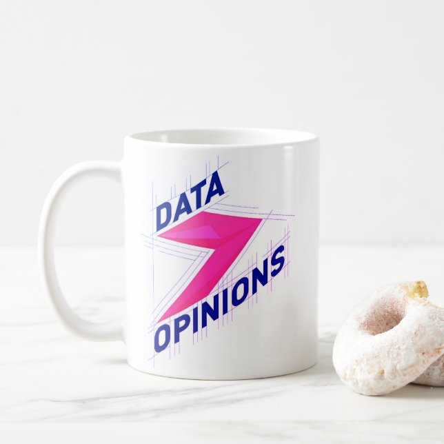 Caneca De Café DATA > OPINIONS Mug | Geek Coffee Cup - Bright (Com Donut)