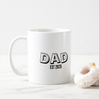 Caneca De Café Data Personalizada Pai Est Moderno Minimalista Pre