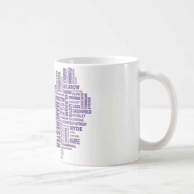 Caneca De Café Datilografe o mapa de maior Manchester (Direita)