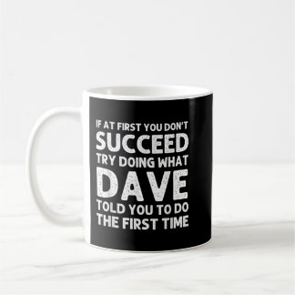 Caneca De Café DAVE Gift Name Personalizado Birthday Funny Christ