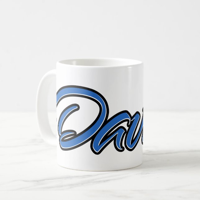 Caneca De Café David Vorname Name blue Tasse Kaffeetasse (Frente Esquerda)