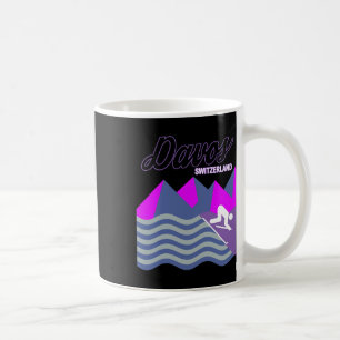 Caneca De Café Davos Suiços Alps Suiça Ski Resort Snowboardi