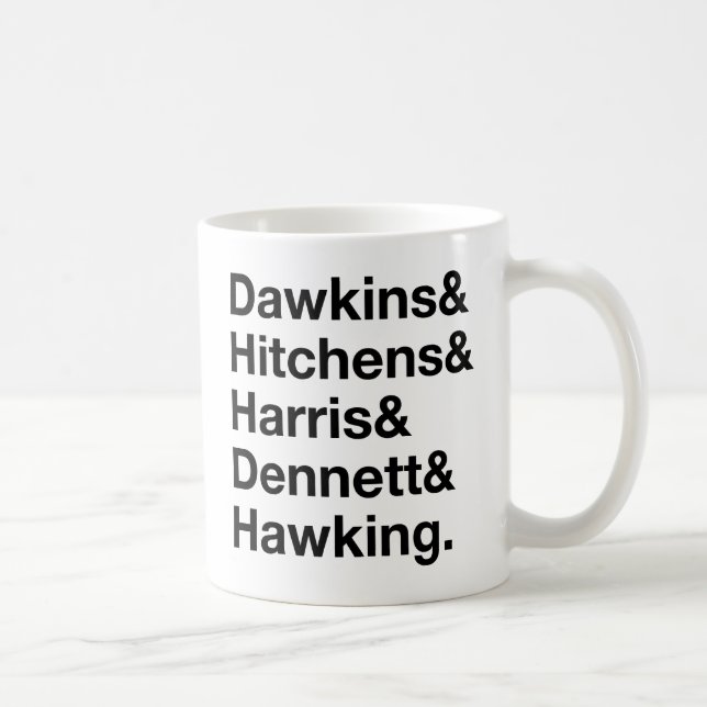 Caneca De Café Dawkins&Hitchens&Harris&Dennett&Hawking - ciência (Direita)