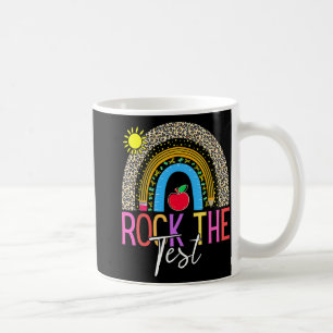 Caneca De Café Day Rock The Test Teacher Testing Day Leopardo Rai