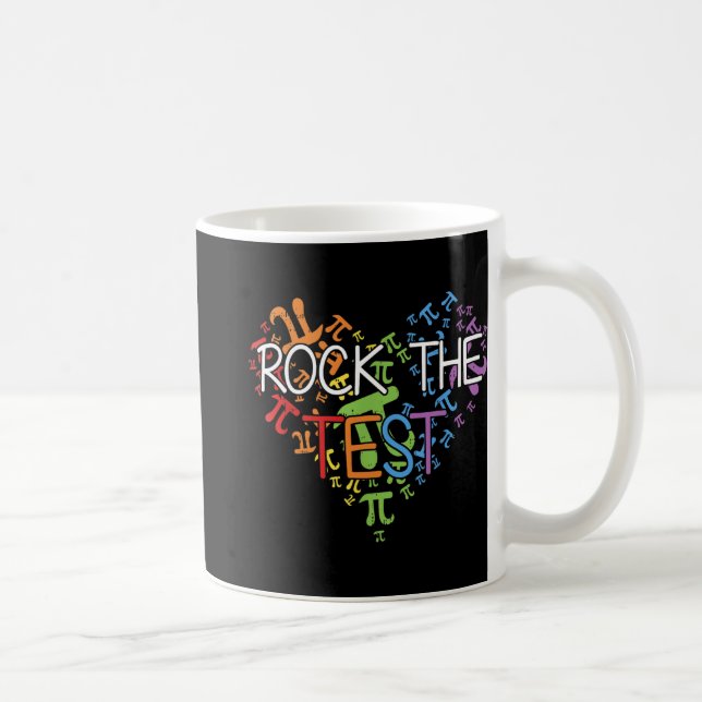 Caneca De Café Day Rock The Test Teacher Testing Day Rainbow Teat (Direita)