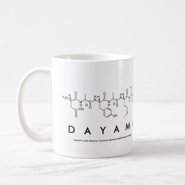 Caneca De Café Dayami peptide name mug (Esquerda)