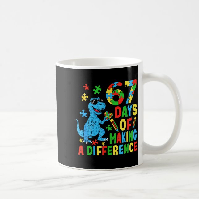 Caneca De Café Days Of Making A Difference Dinosaur Autism Teache (Direita)