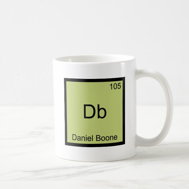 Caneca De Café Db - Daniel Boone Símbolo de Elemento de Química D (Direita)