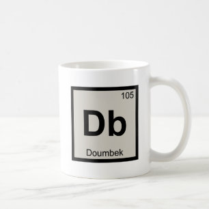 Caneca De Café Db - Música Doumbek Símbolo da Tabela Periódica Qu