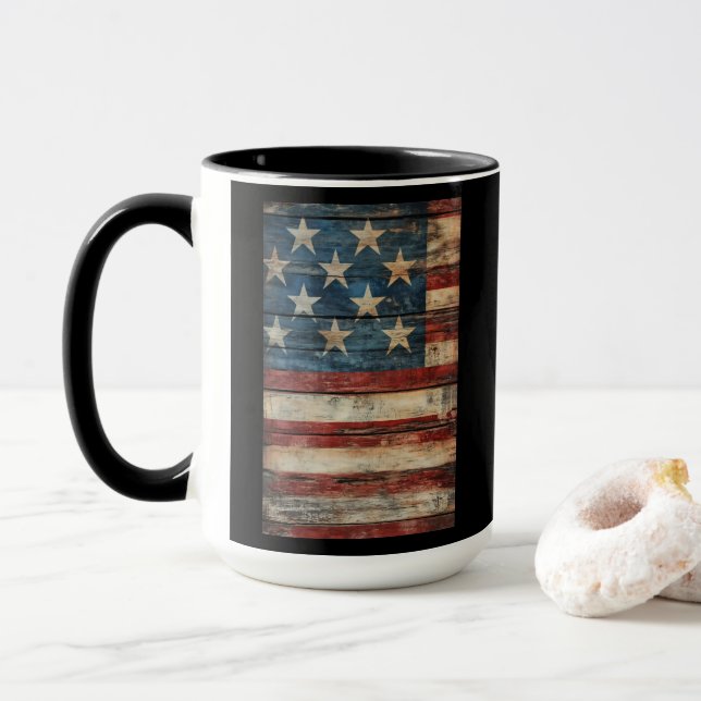 caneca de café de 450ml com desenhos patrióticos (Com Donut)