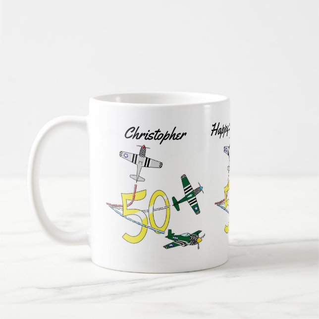 Caneca de café de 50º aniversário dos Mustangs (Esquerda)