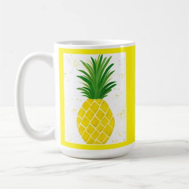 Caneca de Café de Abacaxi Tropical (Esquerda)