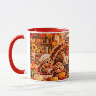 Caneca de Café de Ação de Graças de Peru Família O