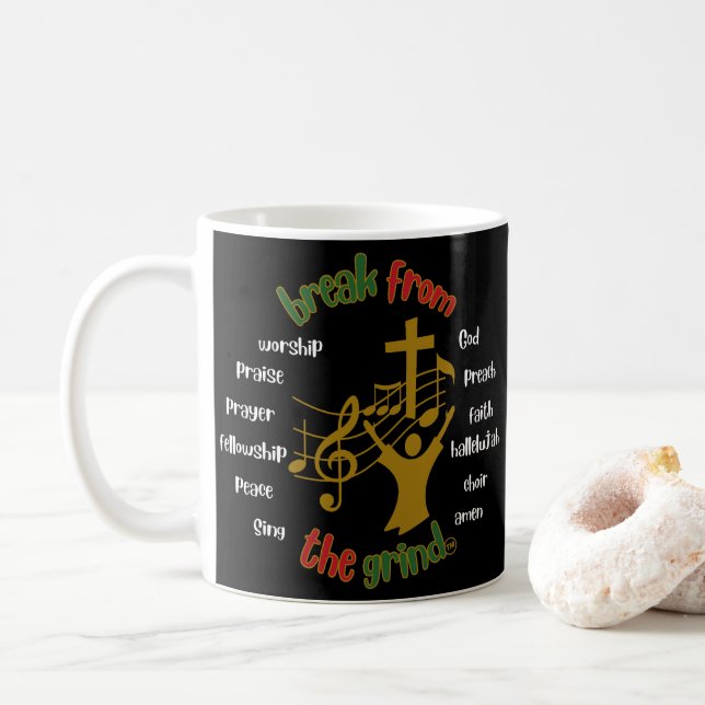 Caneca de café de adoração da Igreja de Natal (Com Donut)