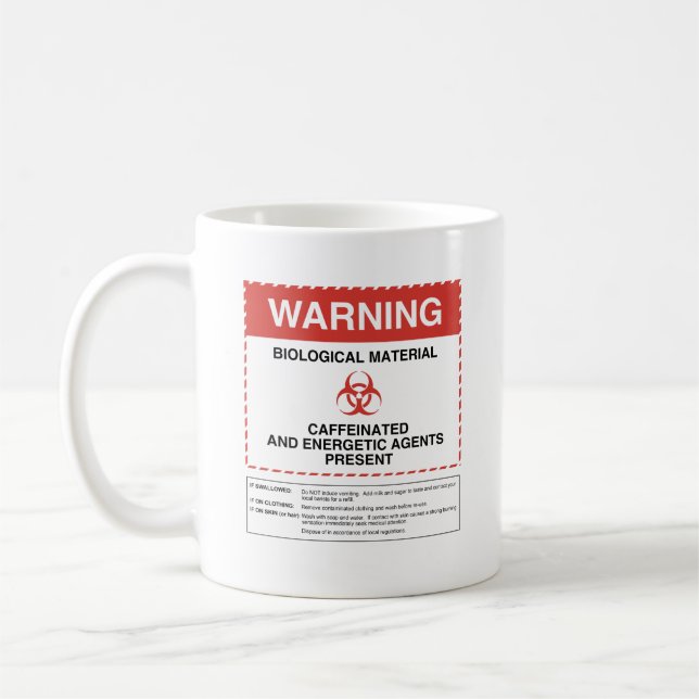 Caneca de café de advertência do Biohazard (Esquerda)