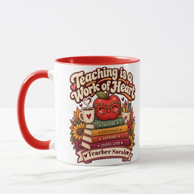 Caneca de Café de Agradecimento ao Professor Retro (Esquerda)