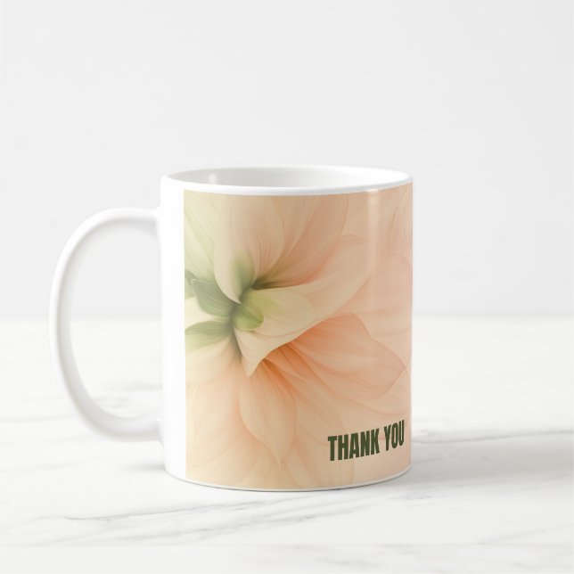 Caneca de Café de Agradecimento Floral Macia e Ele (Esquerda)