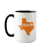 Caneca de café de Aledo Texas - alaranjada & preta