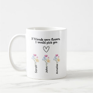 Caneca de Café de Amizade com Flor de Nascimento P