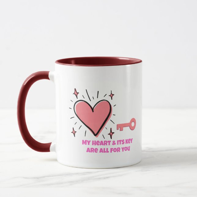 Caneca de café de amor fofo (Esquerda)