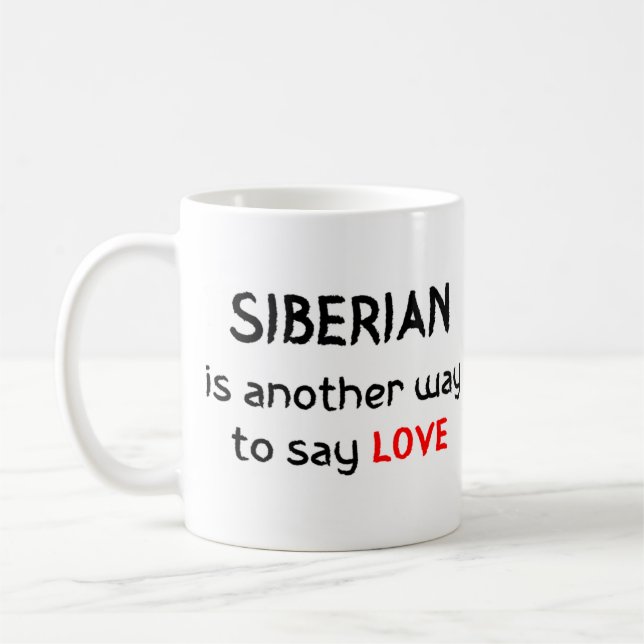 caneca de café de amor siberiana (Esquerda)
