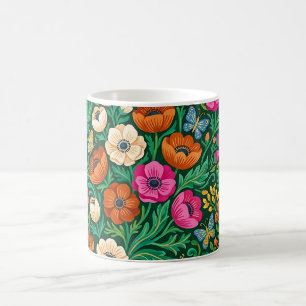 Caneca de Café de Anêmonas Nórdicas Abstratas