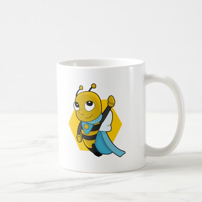 Caneca de café de animação de abelha super-heroína (Direita)