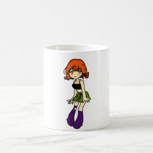 caneca de café de anime chibi fofa menina