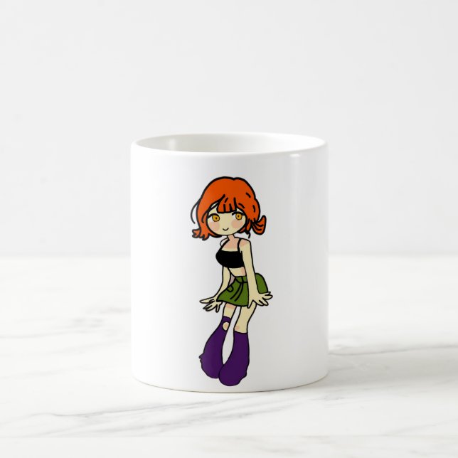 caneca de café de anime chibi fofa menina (Centro)