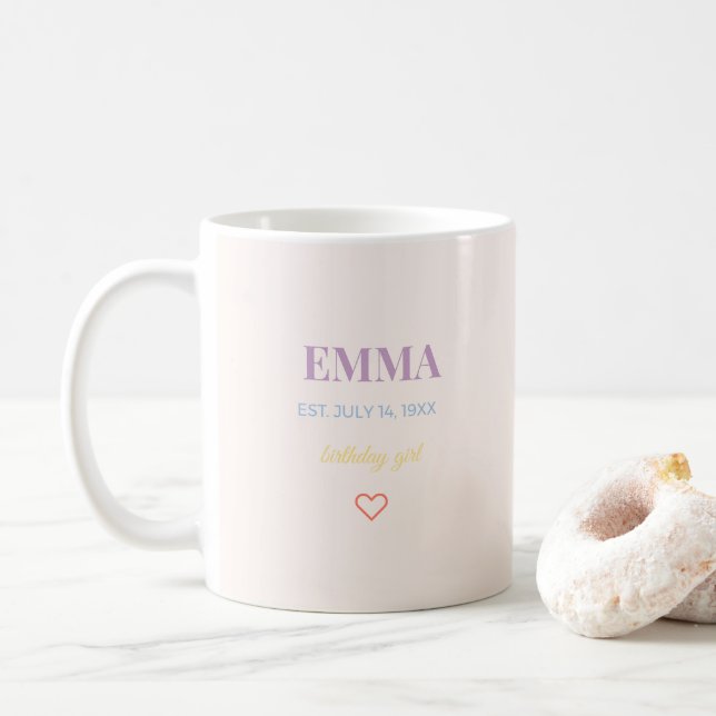 Caneca de Café de Aniversário com Nome Personaliza (Com Donut)