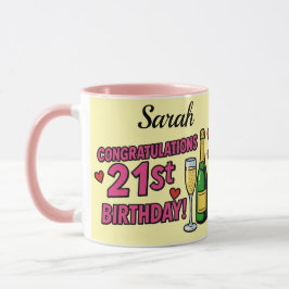 Caneca de café de aniversário de 21 anos