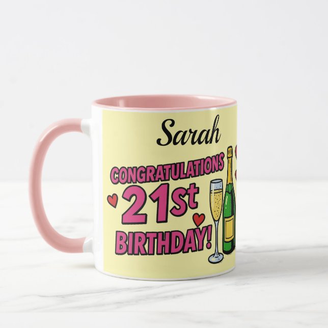 Caneca de café de aniversário de 21 anos (Esquerda)