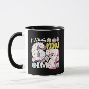 Caneca de Café de Aniversário de 7 Anos Kawaii Fof