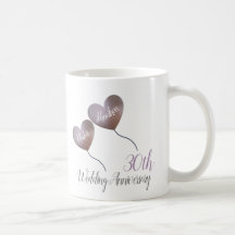 caneca de café de aniversário de casamento de péro