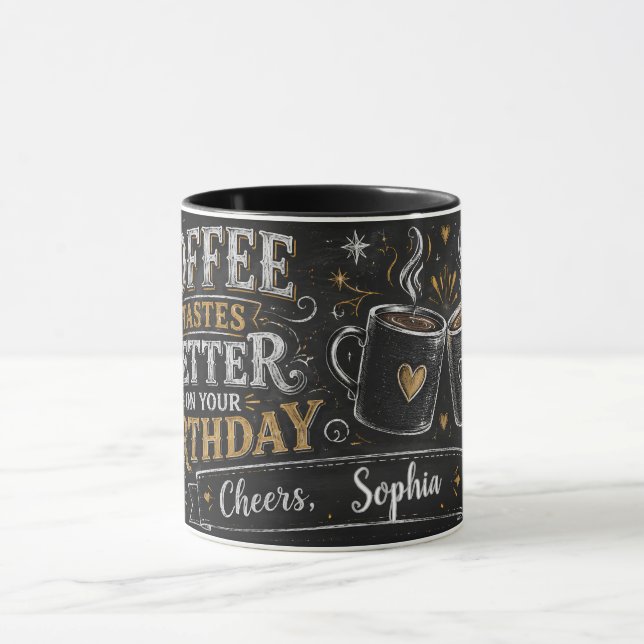 Caneca de Café de Aniversário Personalizada (Centro)