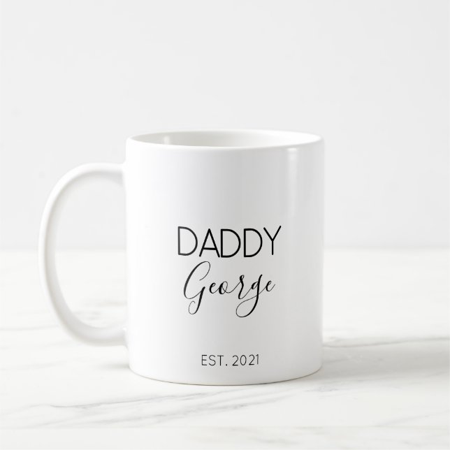 Caneca de Café de Anúncio de Gravidez com o Nome d (Esquerda)