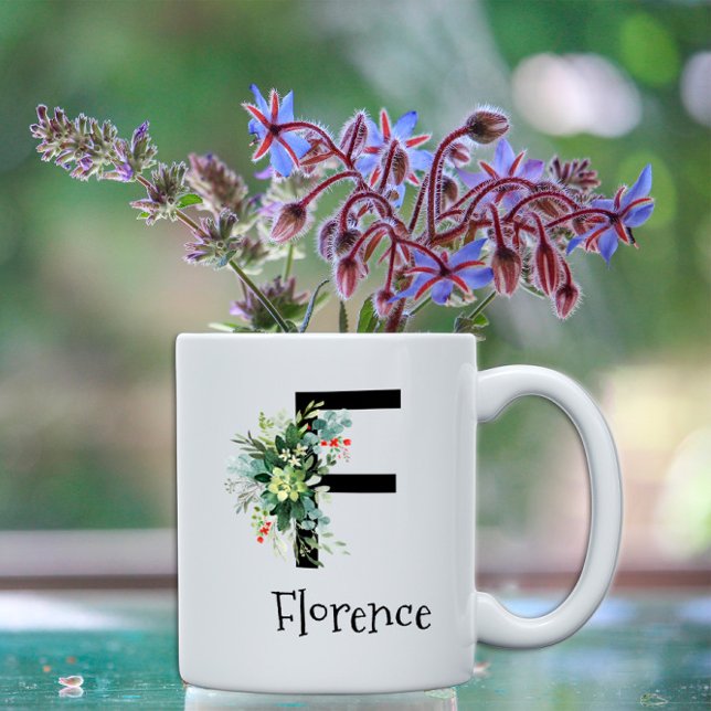 Caneca de café de aposentadoria com monograma de f (Criador carregado)