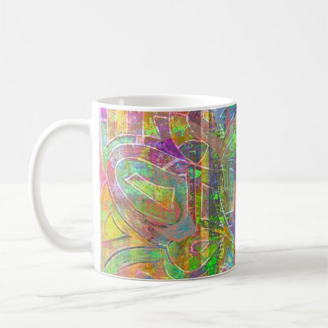 caneca de café de arte abstrata "Comida Chinesa Qu (Esquerda)