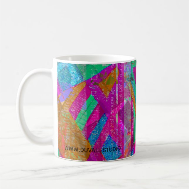 Caneca de café de arte abstrata "Escrevendo Cheque (Esquerda)