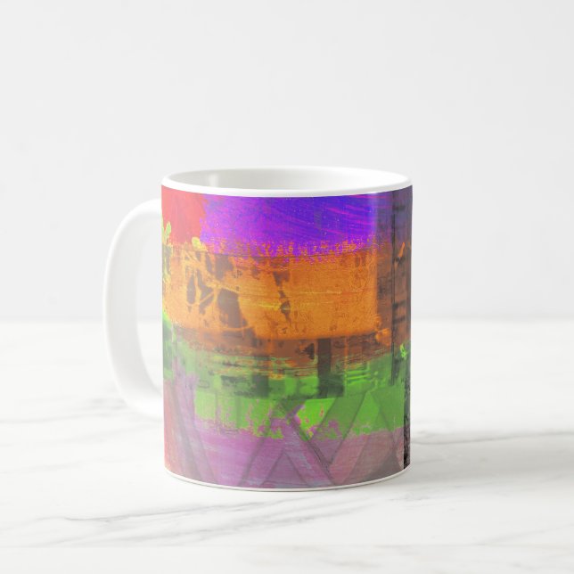caneca de café de arte abstrata "Sonhando em Milhõ (Frente Esquerda)