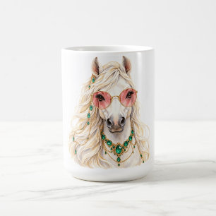 Caneca de café de arte animal fofo de cavalo árabe